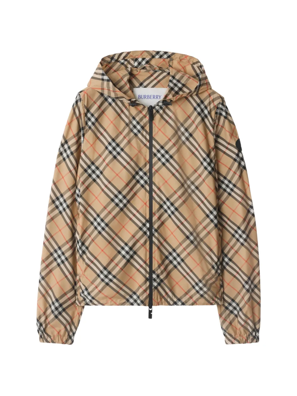 Burberry Salcombe geruite jas met capuchon Beige