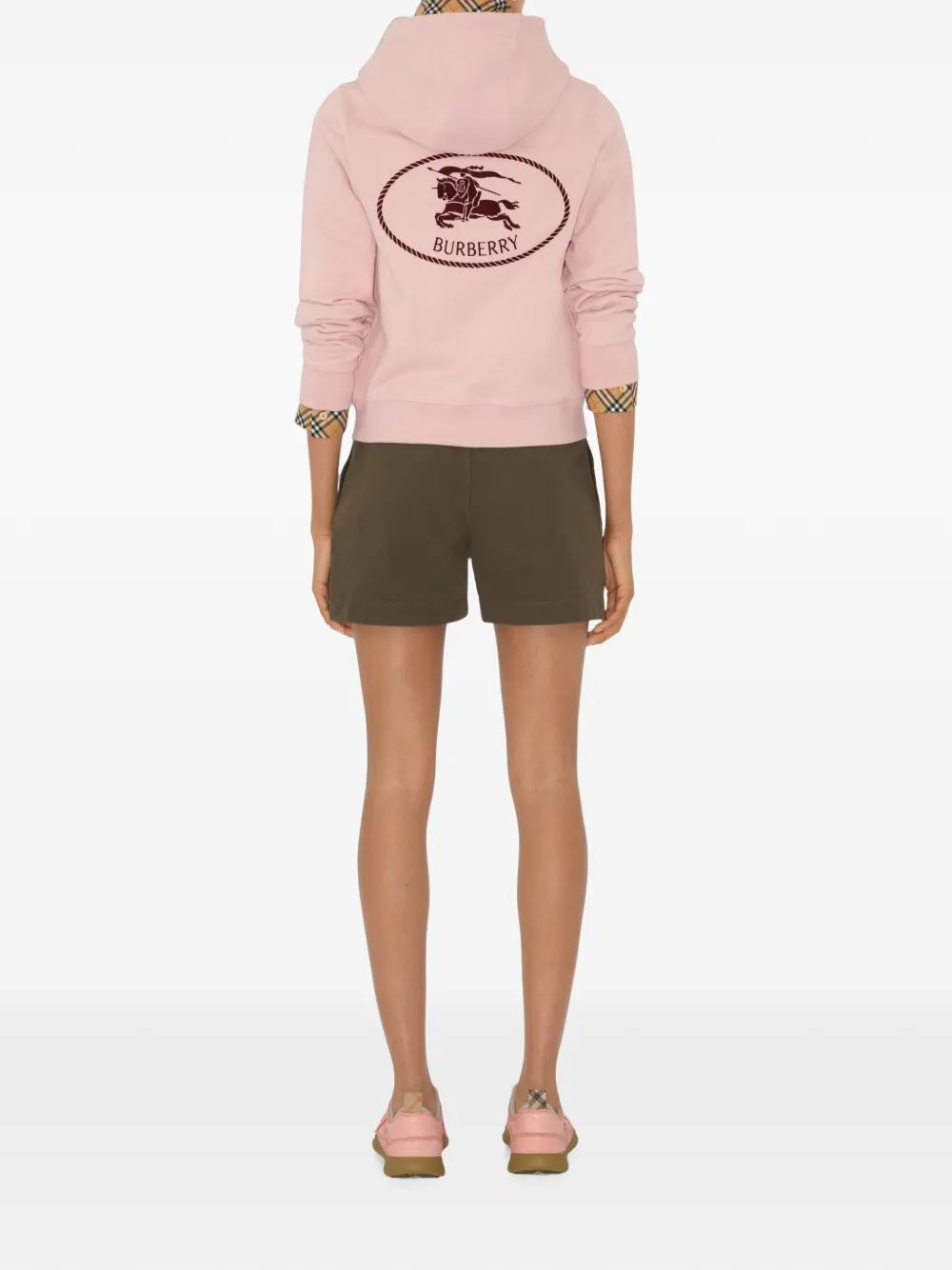 Burberry Knight Stamp katoenen hoodie met rits Roze