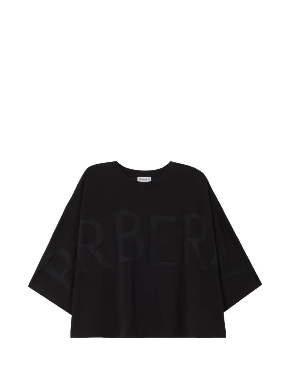 Burberry T-shirt in misto cotone con logo - Nero