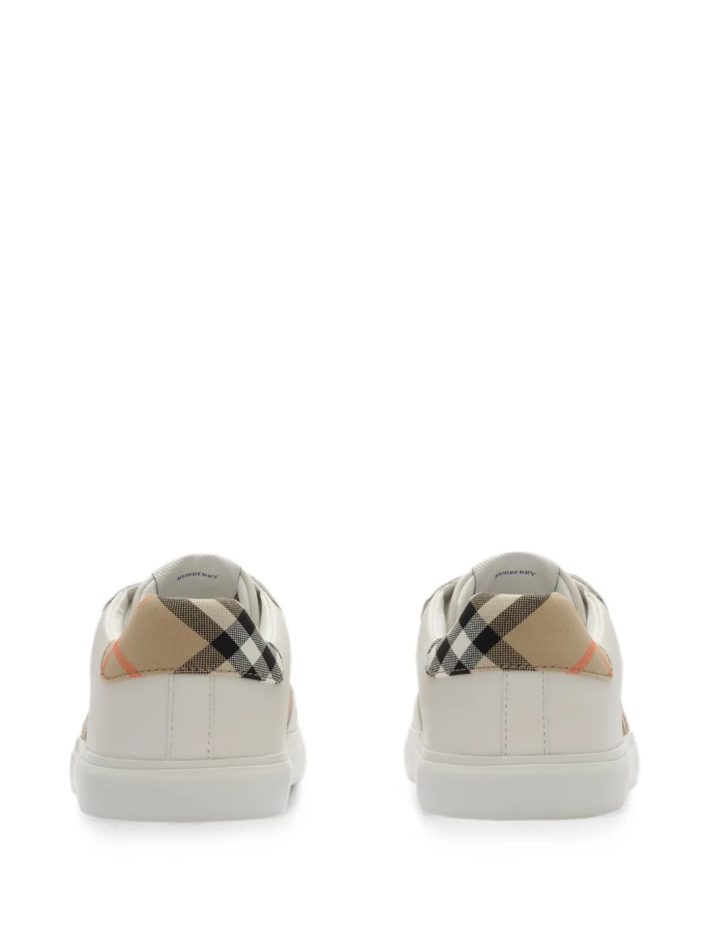 Burberry Kids Geruite leren sneakers Beige