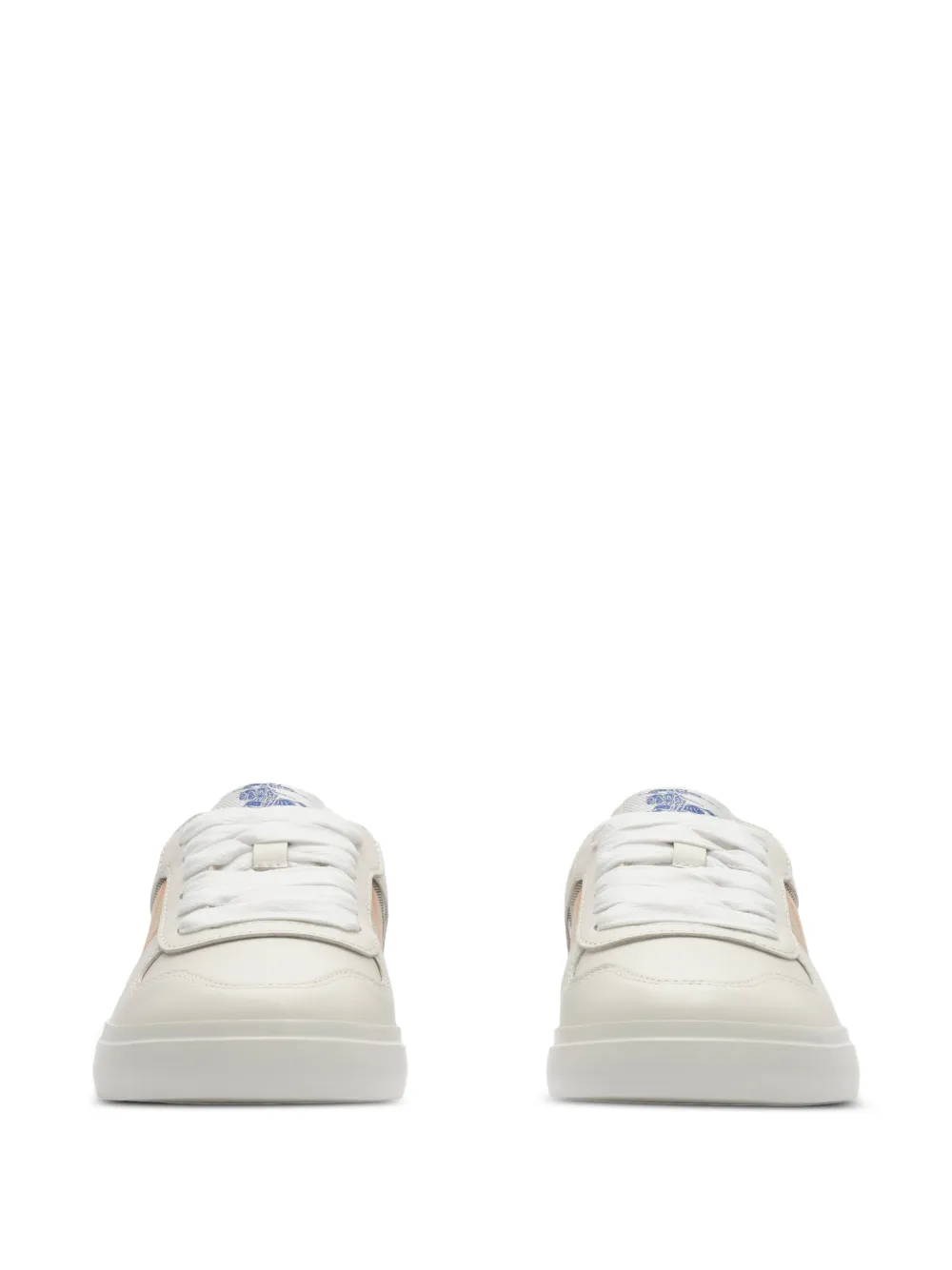 Burberry Kids Geruite leren sneakers Beige