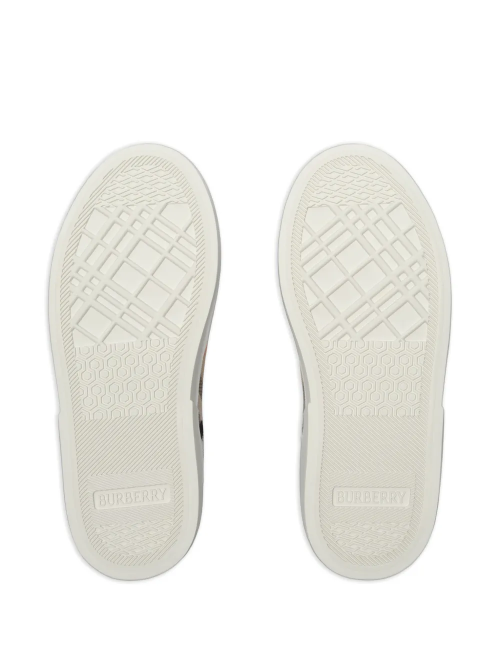 Burberry Kids Geruite leren sneakers Beige