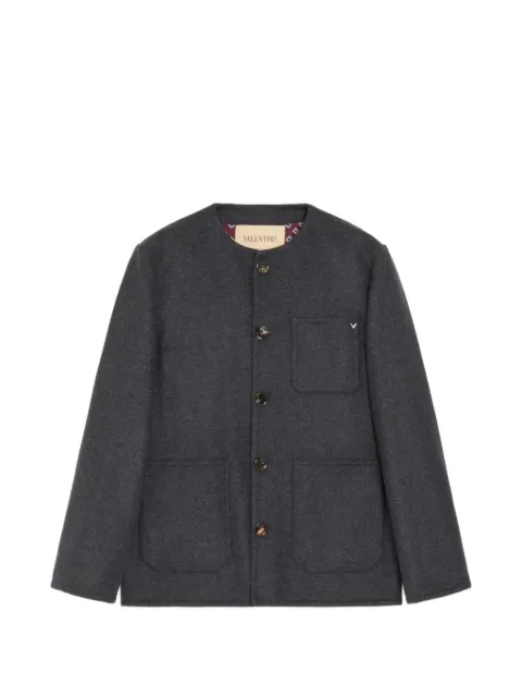 Valentino Garavani VLogo collarless shirt