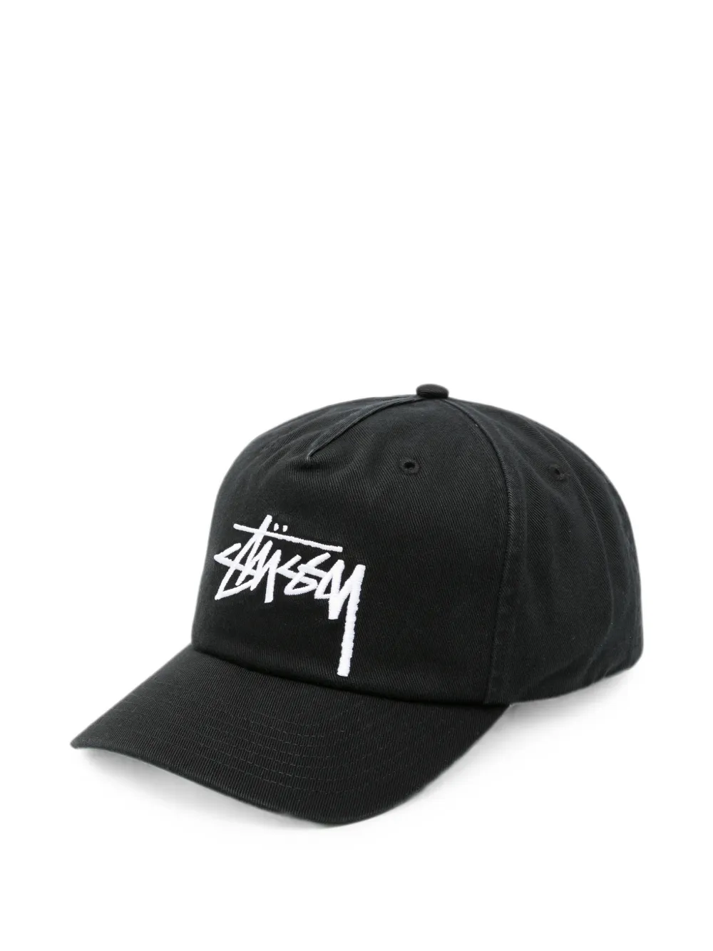 Stussy Logo-embroidered Baseball Cap In Black