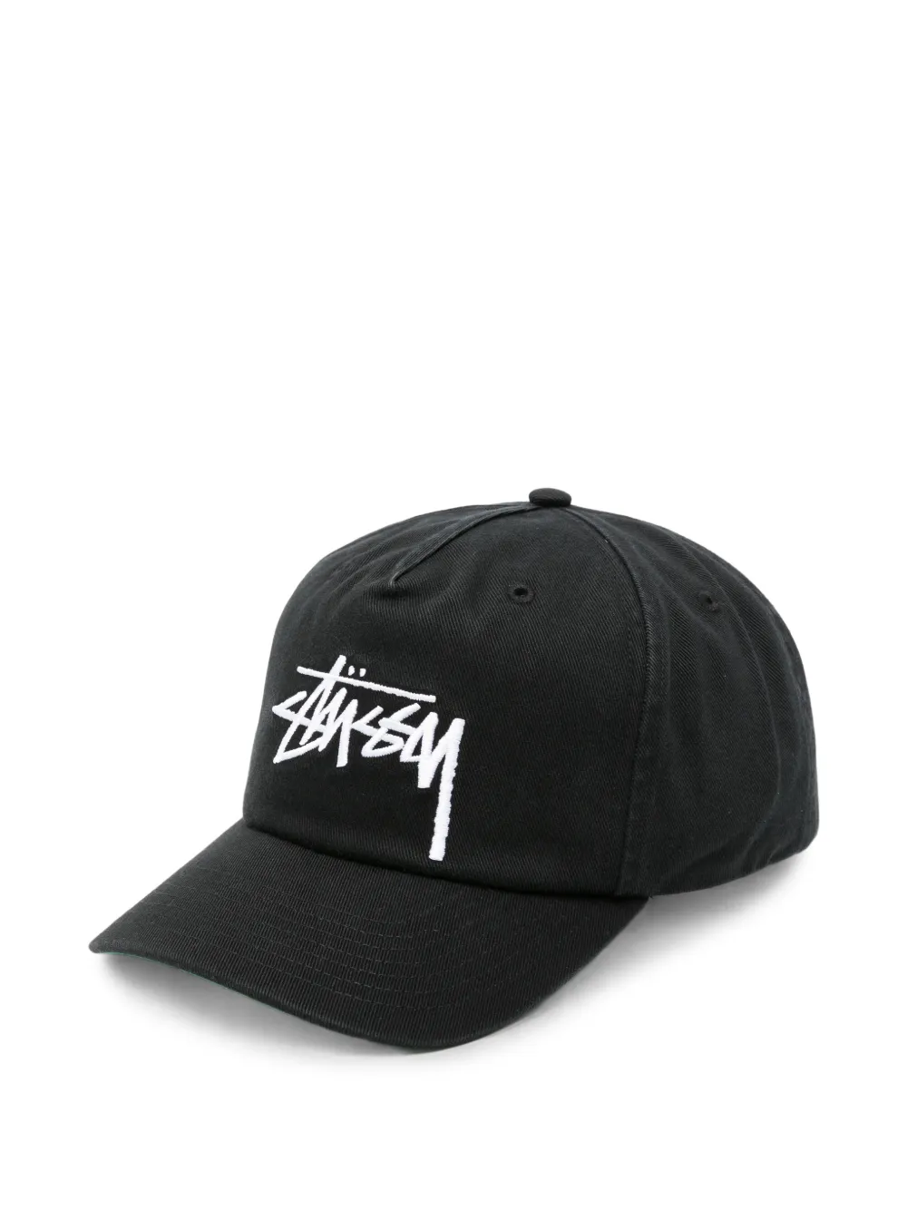 Stüssy 로고 자수 베이스볼 캡 모자 | 블랙 | Image 1