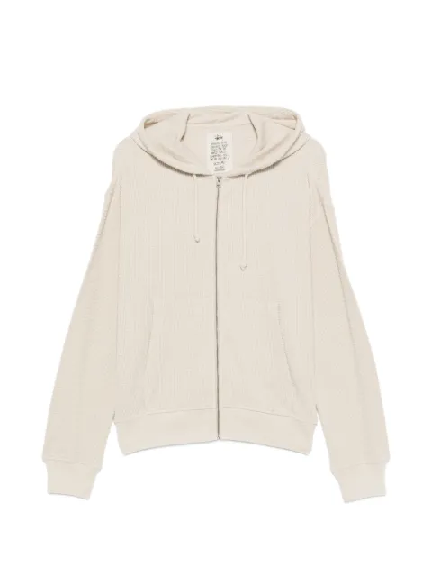 Stüssy waffle-knit zip-up hoodie