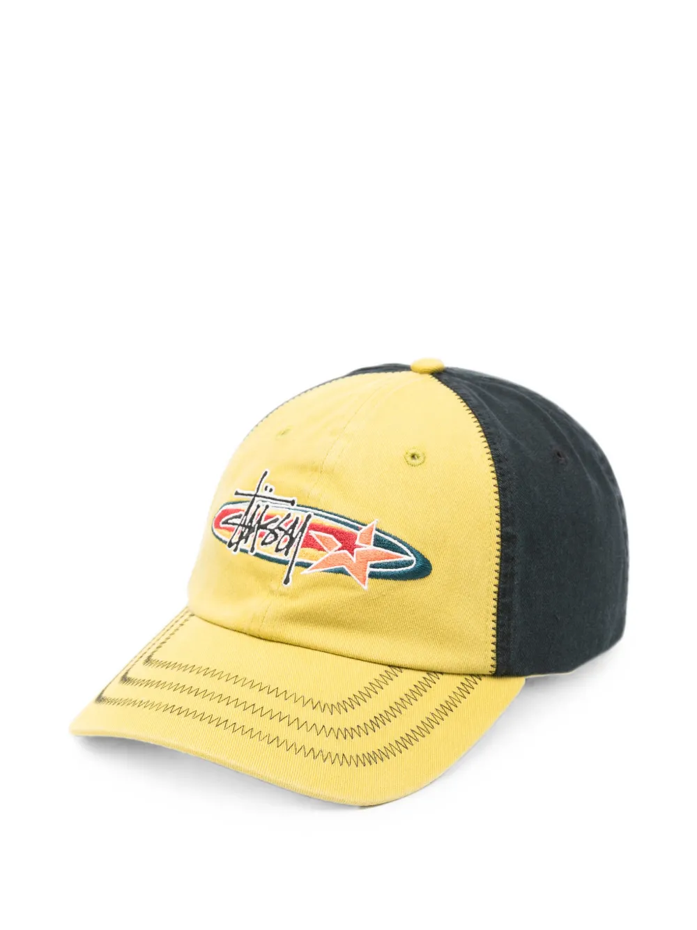 Stussy Logo-embroidered Baseball Cap In Yellow