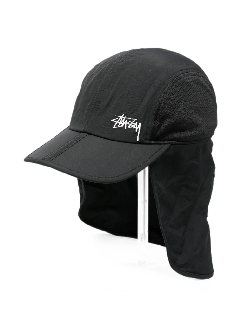 Stussy Logo-embroidered Baseball Cap In Black