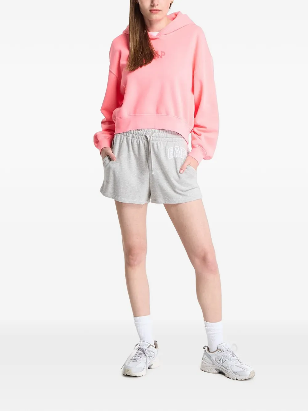 GAP logo-print cropped hoodie - Rosa