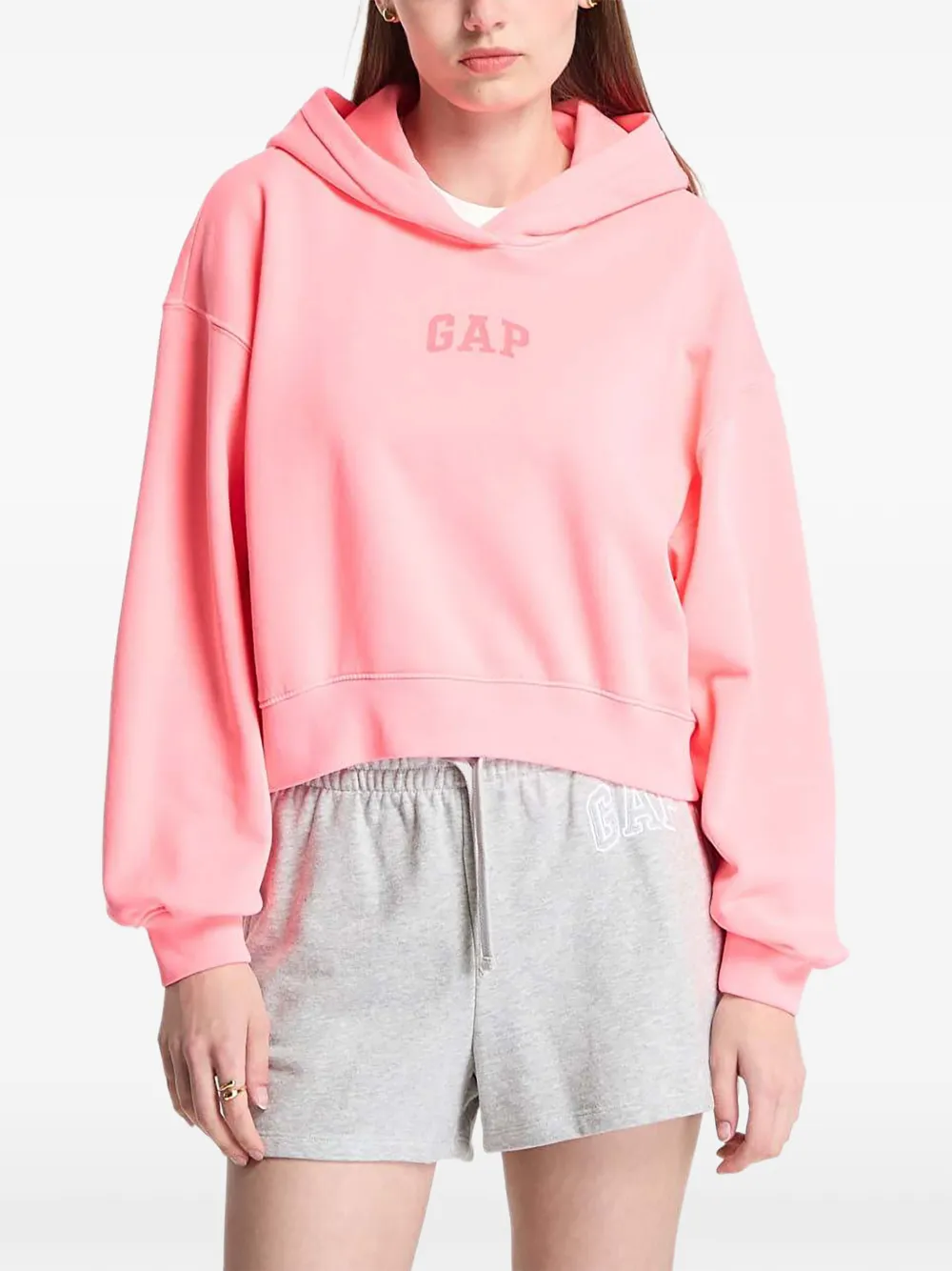 GAP logo-print cropped hoodie - Rosa