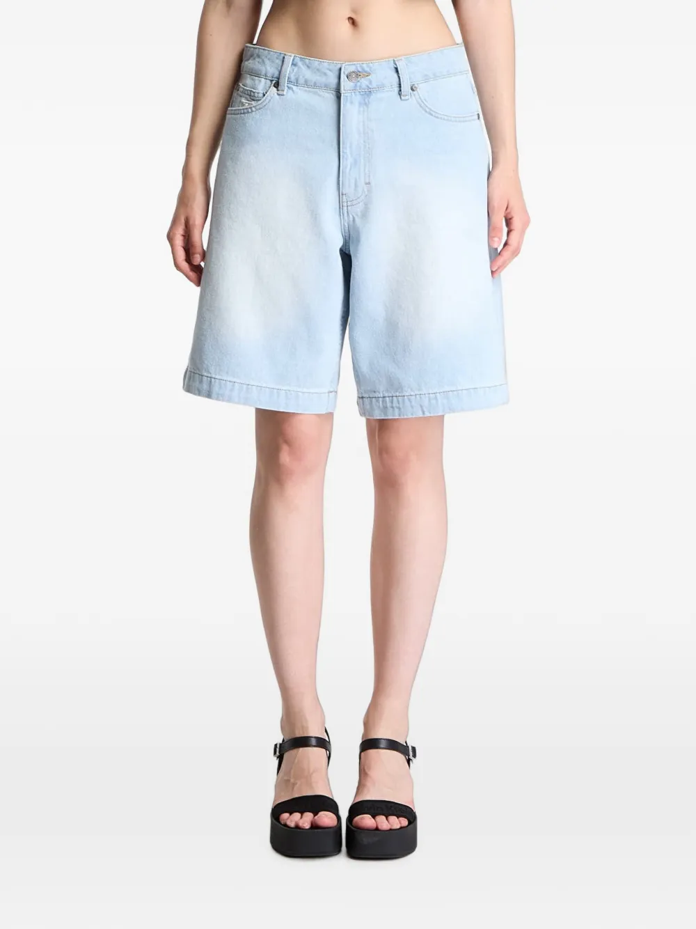 Karl Kani Stone-washed Denim Shorts In Blue