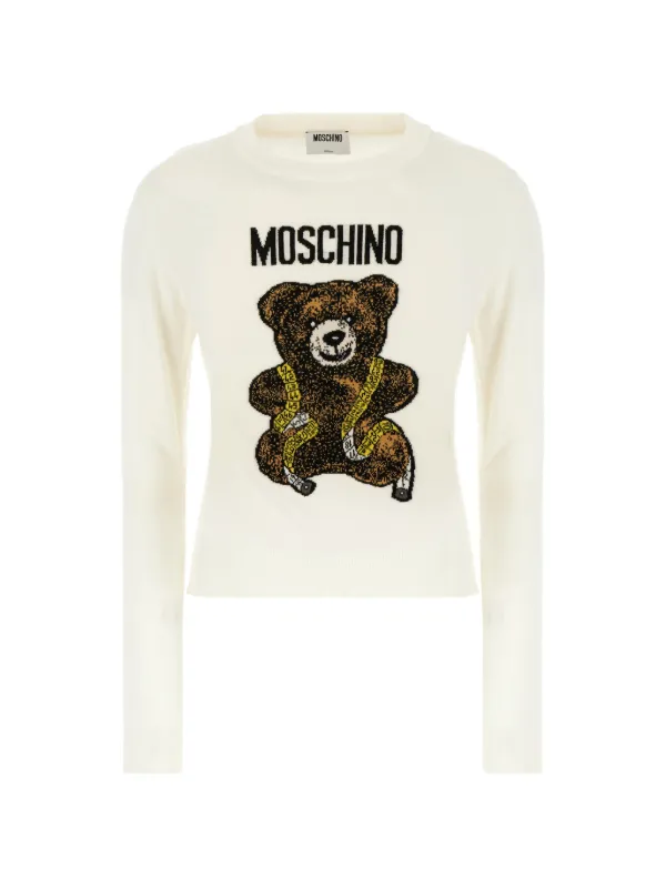Moschino Intarsia-knit Sweater in Neutrals