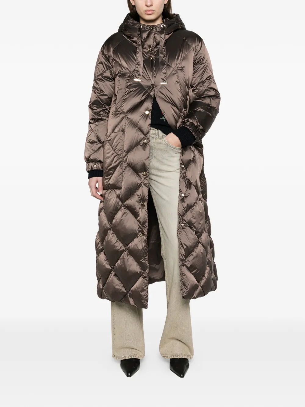 Max Mara The Cube Abete quilted coat Bruin