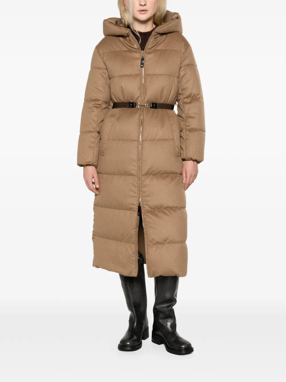 Max Mara Lange omkeerbare donsjas van kameelhaar Bruin