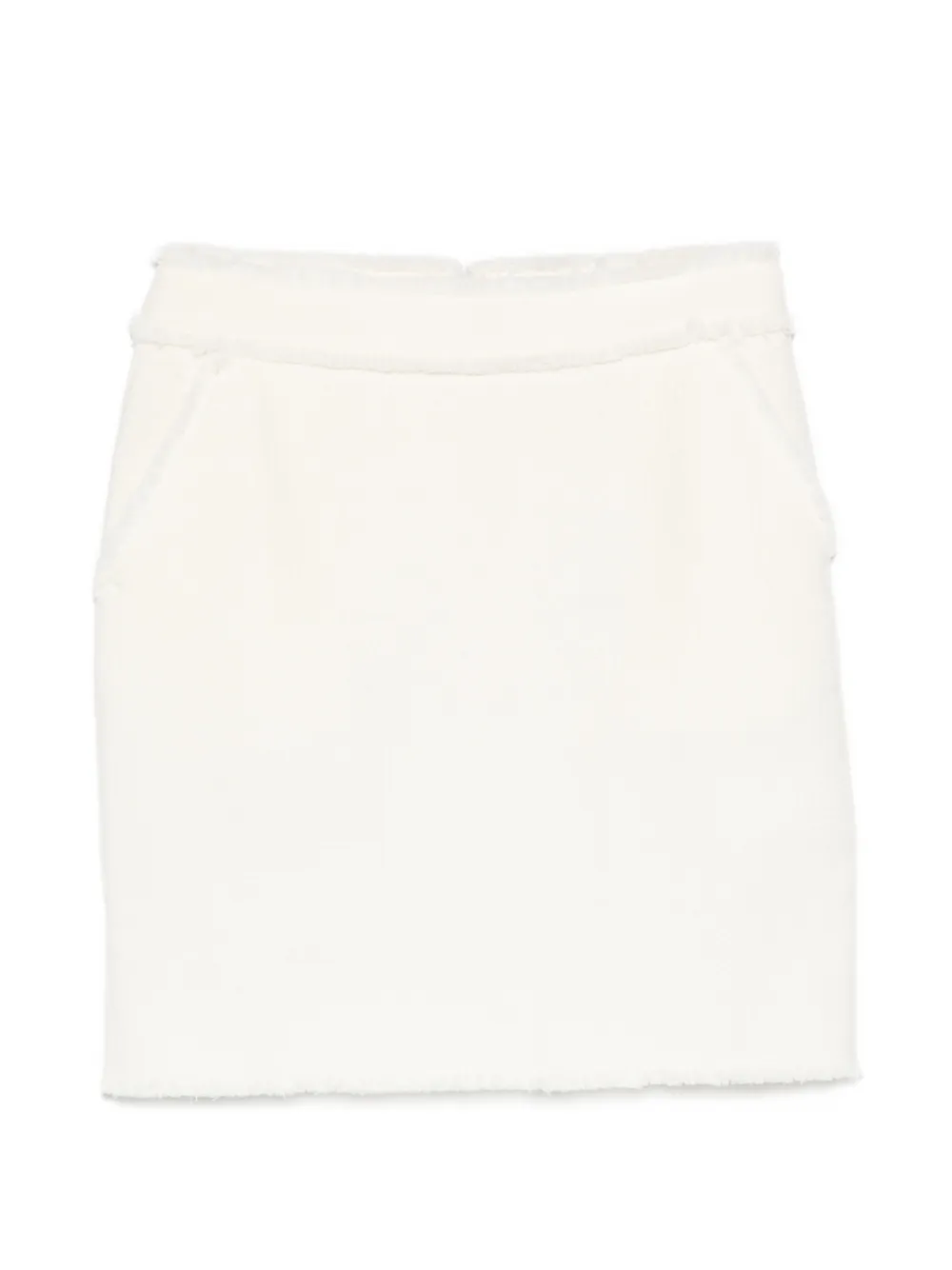 Max Mara frayed-edge mini skirt Beige