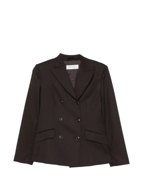 Max Mara double-breasted wool flannel jacket - dark brown