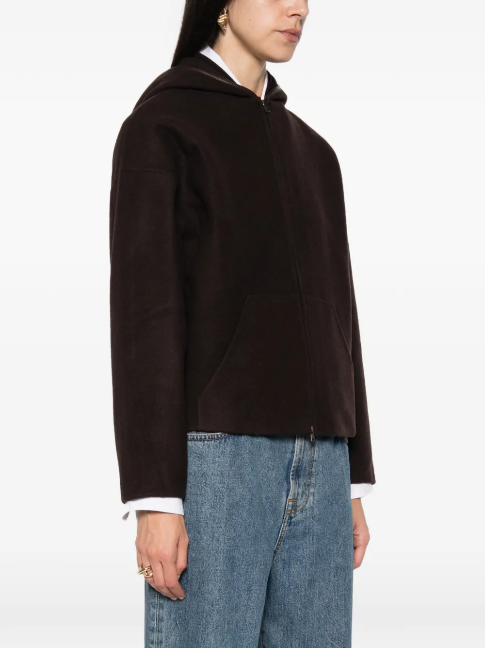 Max Mara Hoodie met rits Bruin