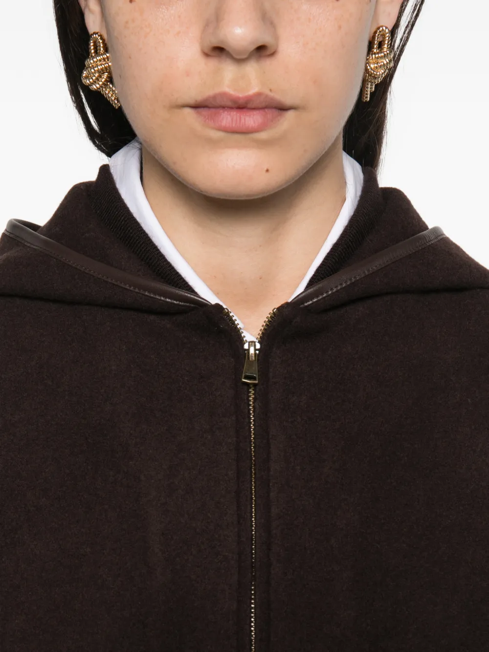 Max Mara Hoodie met rits Bruin