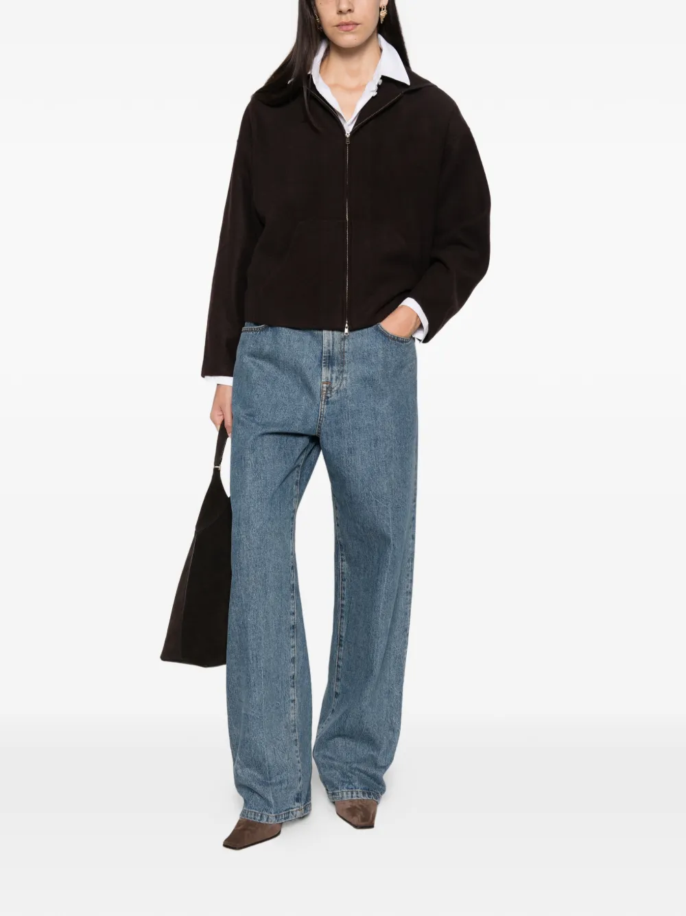 Max Mara Hoodie met rits Bruin