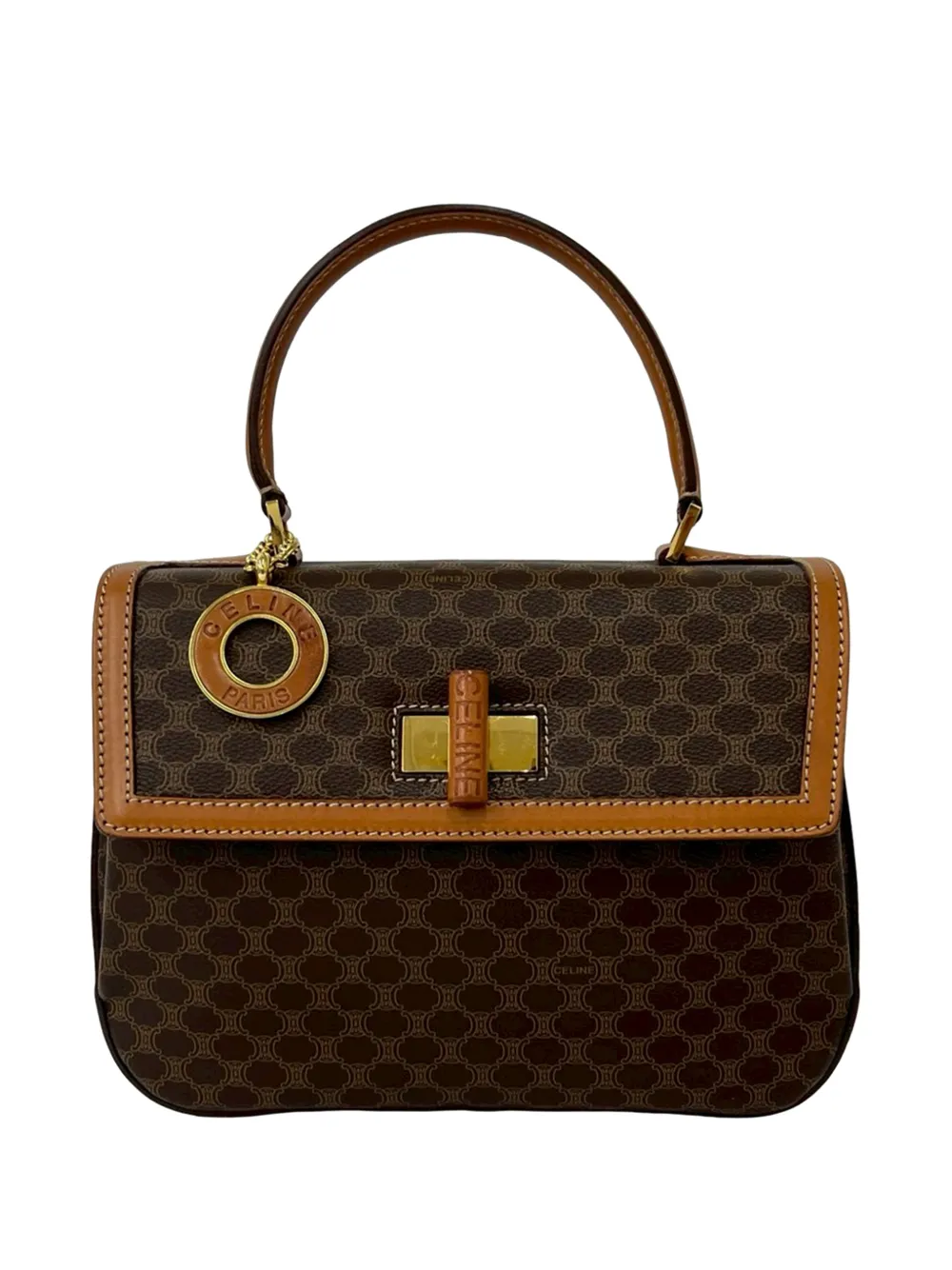 Celine Pre-Owned 1996 Macadam Coated Canvas satchel - Marrone