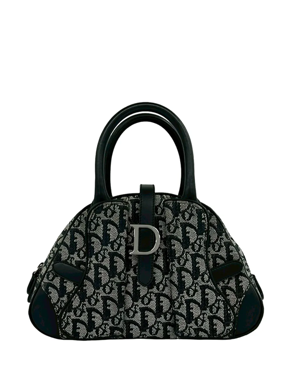 Christian Dior Pre-Owned 2010-2026 Mini Diorissimo Canvas Double Saddle Bowler Bag handbag - Blue