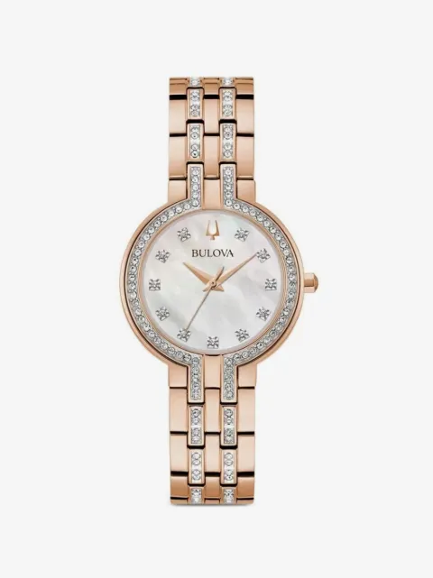 Bulova crystal-embellished 30mm watch