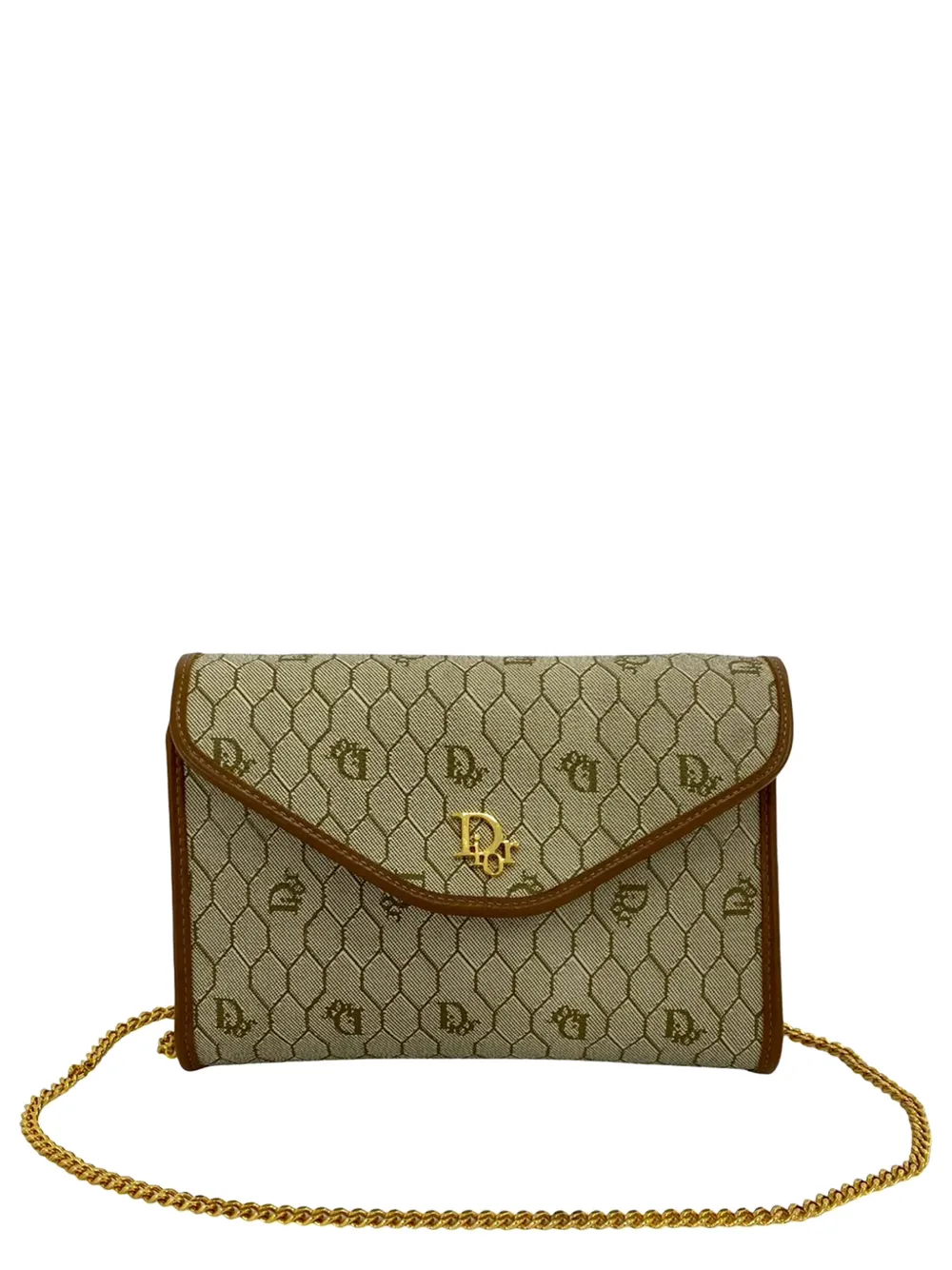 Christian Dior Pre-Owned 20th Century Honeycomb Coated Canvas Chain crossbody bag - Neutrals