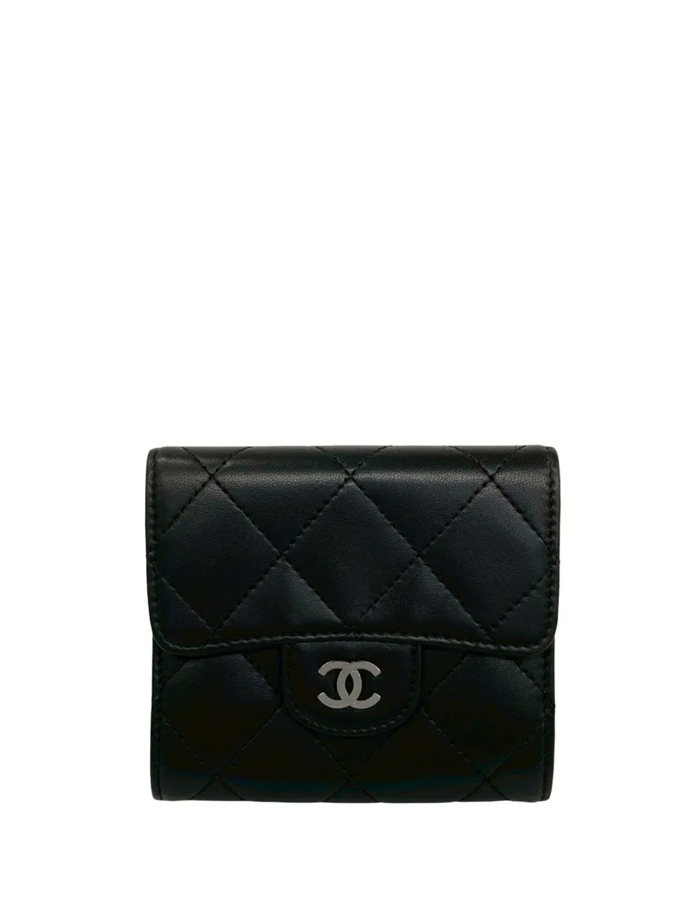 CHANEL Pre-Owned 2006-2008 CC Quilted Lambskin Flap Wallet small wallets - Nero