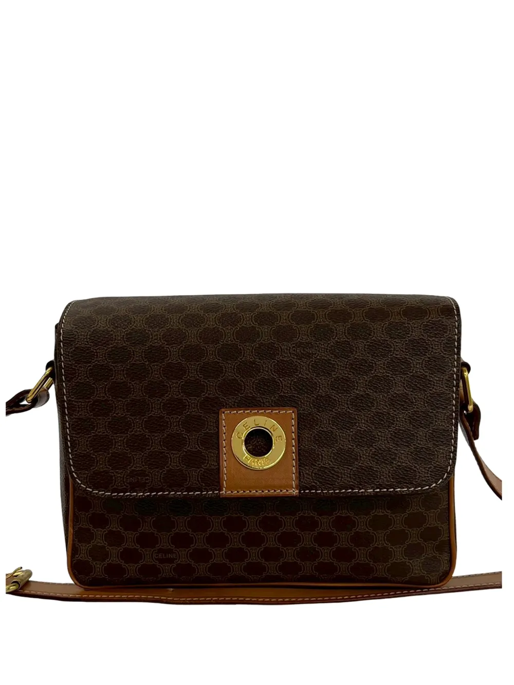 Celine Pre-Owned 2010 Macadam Coated Canvas crossbody bag - Brown