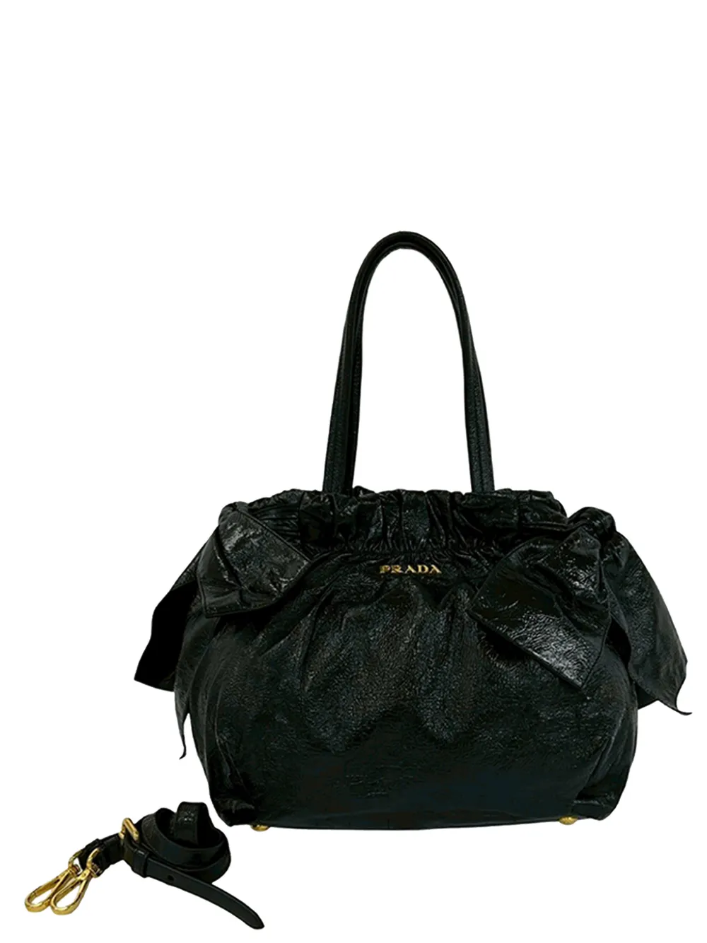 Prada Pre-Owned 2010-2026 Vernice Gaufre Bow satchel - Nero