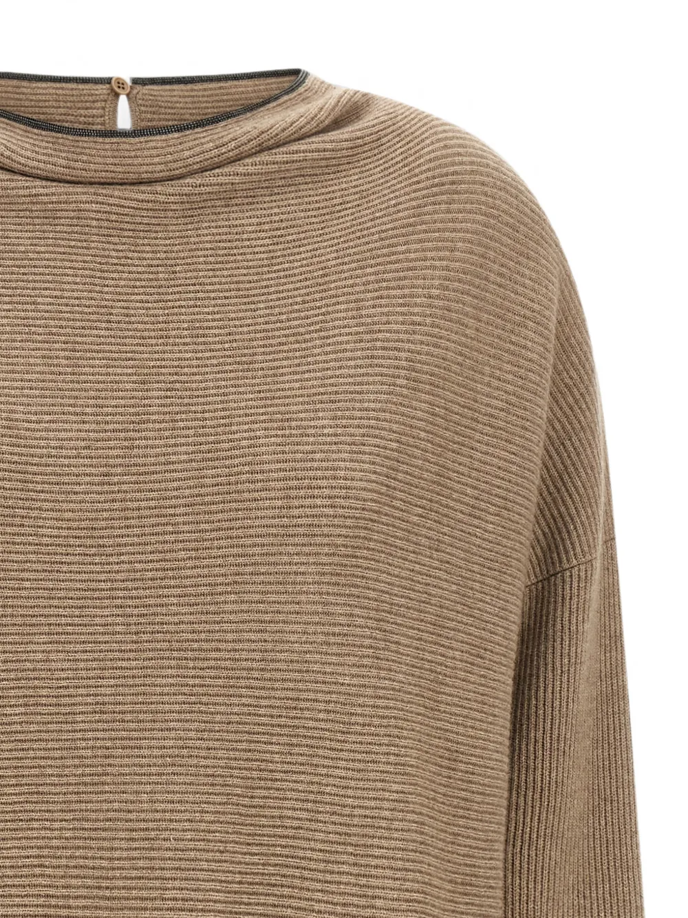 Brunello Cucinelli Ribgebreide maxi-jurk Beige