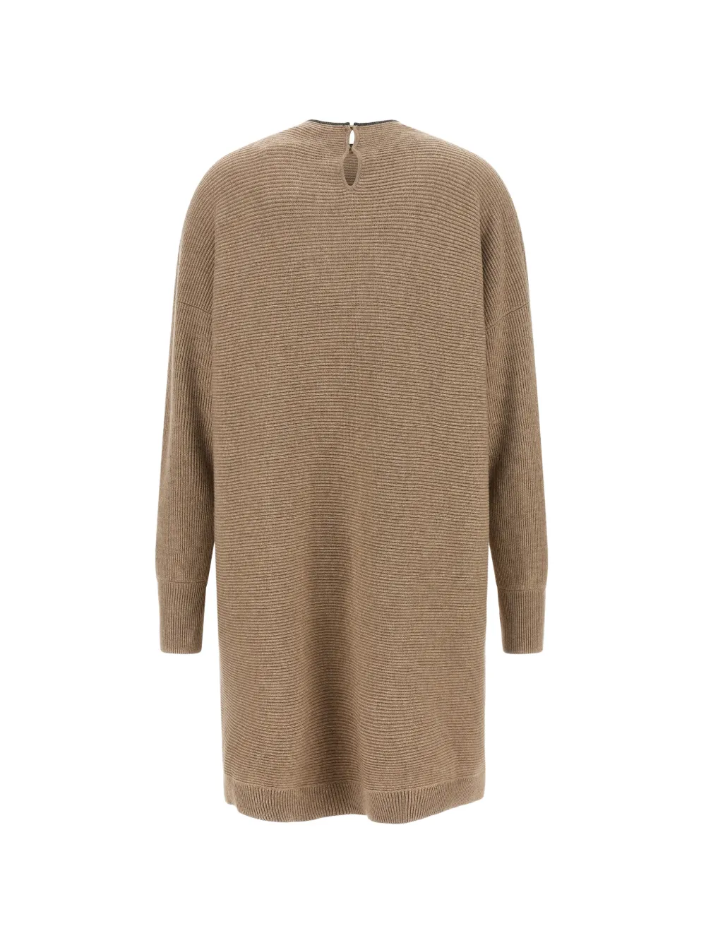 Brunello Cucinelli Ribgebreide maxi-jurk Beige