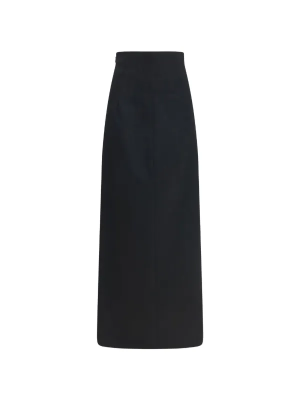 The Row Iphora Pleated Skirt in Black