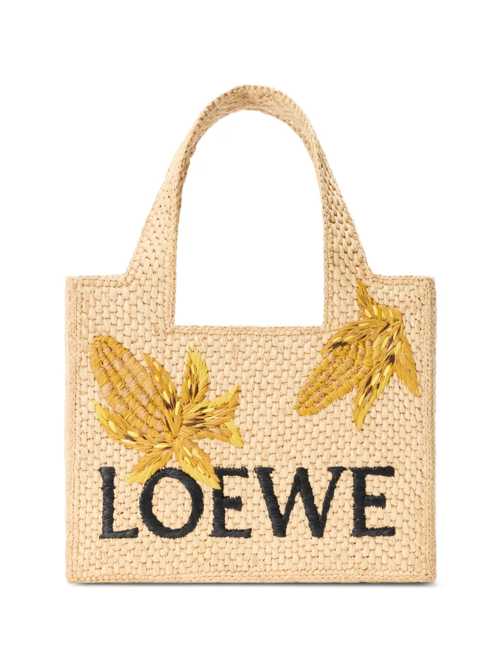 LOEWE small Font tote bag in raffia