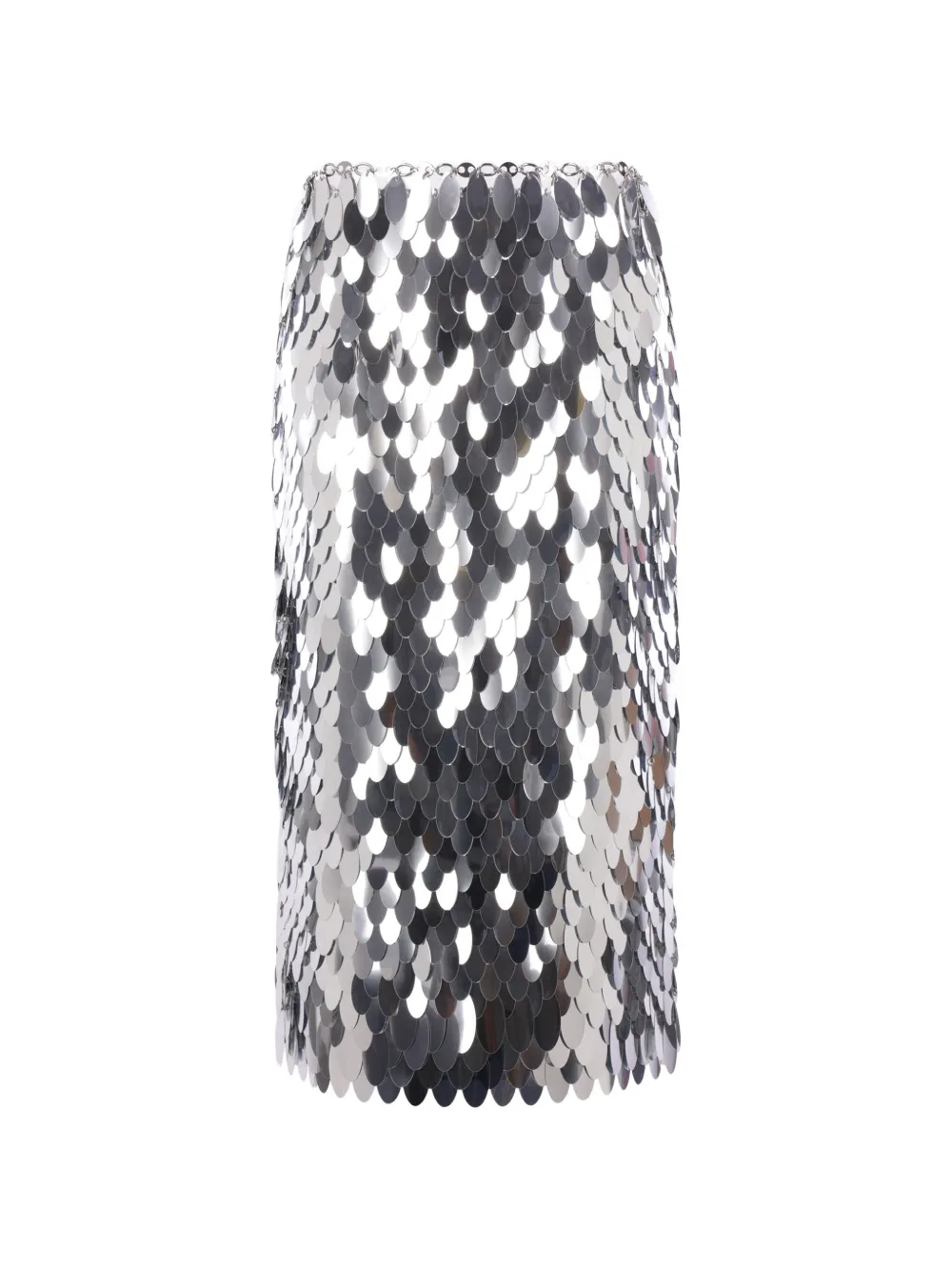Rabanne sequin-embellished midi skirt - Argento