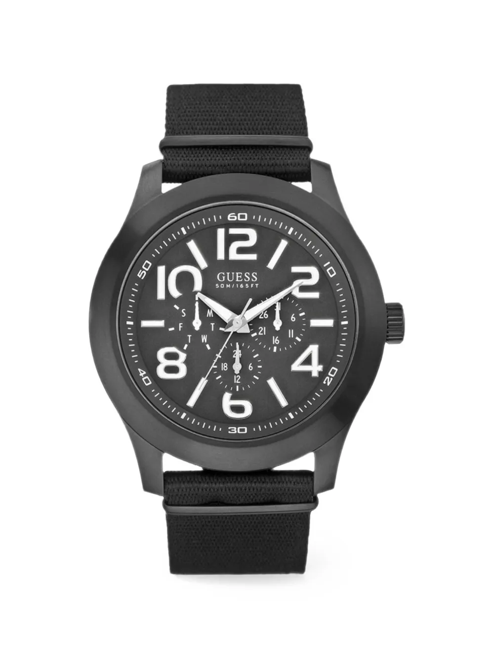Guess Usa Rugged 48mm Watch In Black