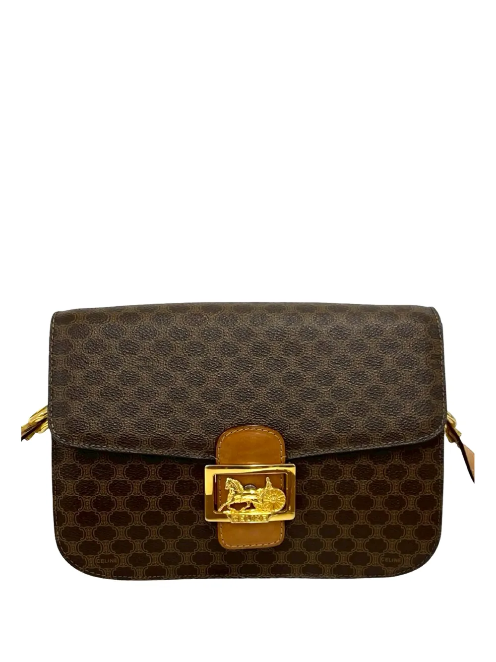 Celine Pre-Owned 20th Century Macadam Coated Canvas crossbody bag - Brown