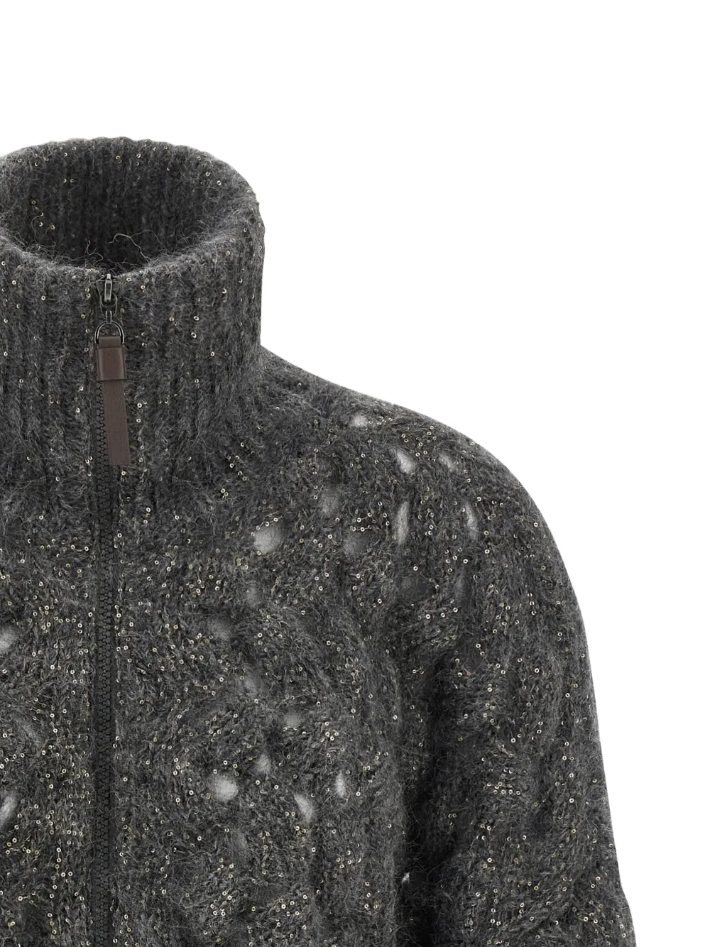 Brunello Cucinelli Dazzling Waves vest met pailletten Grijs