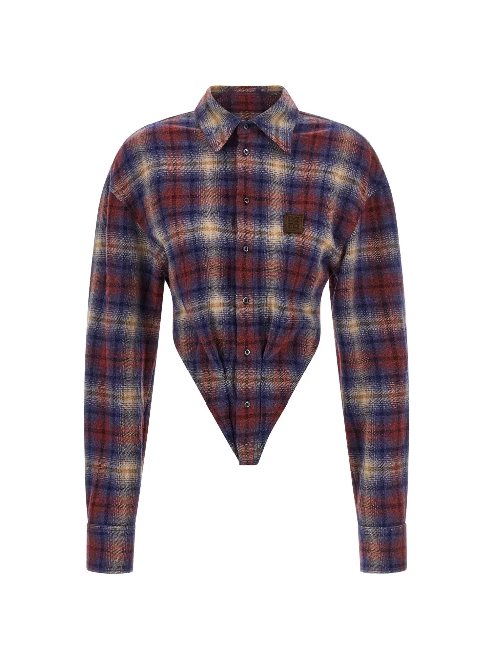DSQUARED2 check-pattern asymmetrical shirt