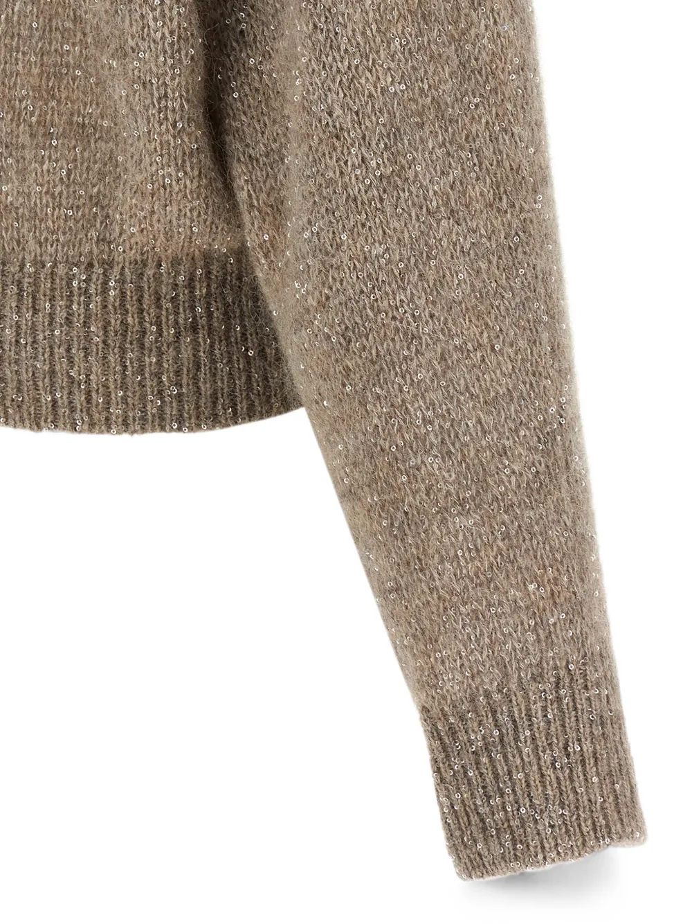 Brunello Cucinelli Diamante trui verfraaid met pailletten Beige