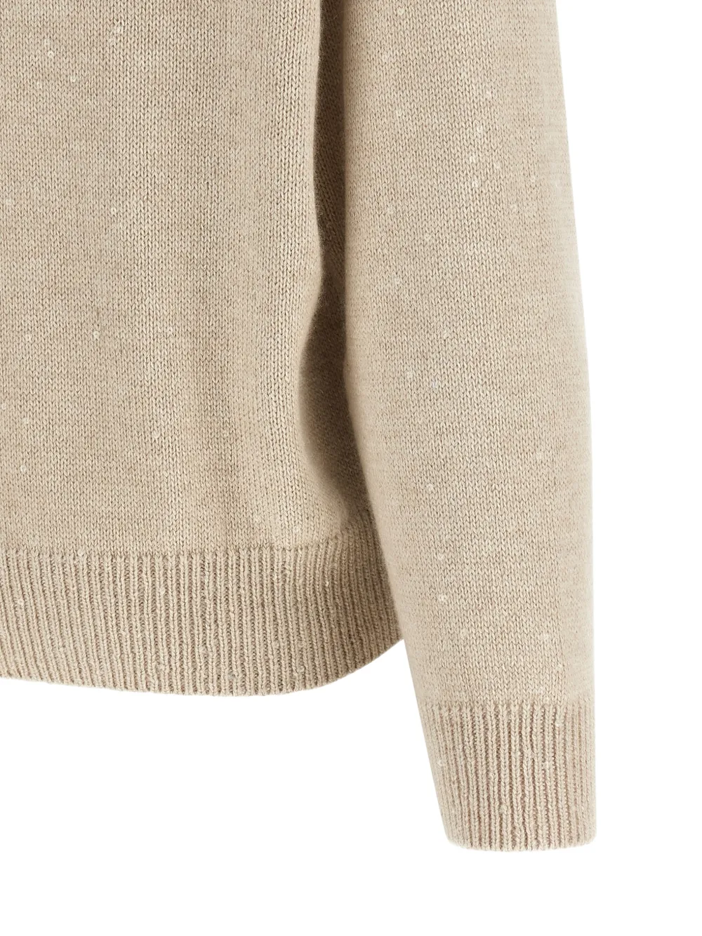 Brunello Cucinelli Trui met V-hals en pailletten Beige