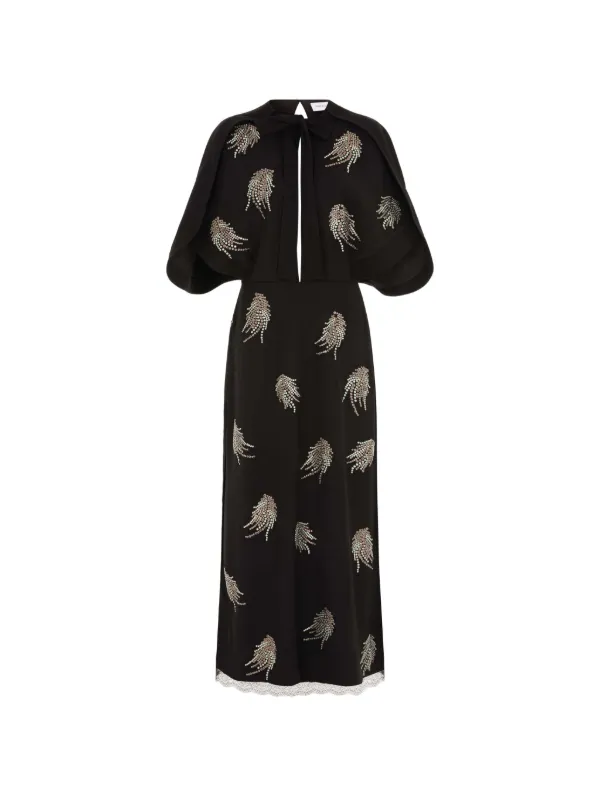 16Arlington Della Midi Dress in Black