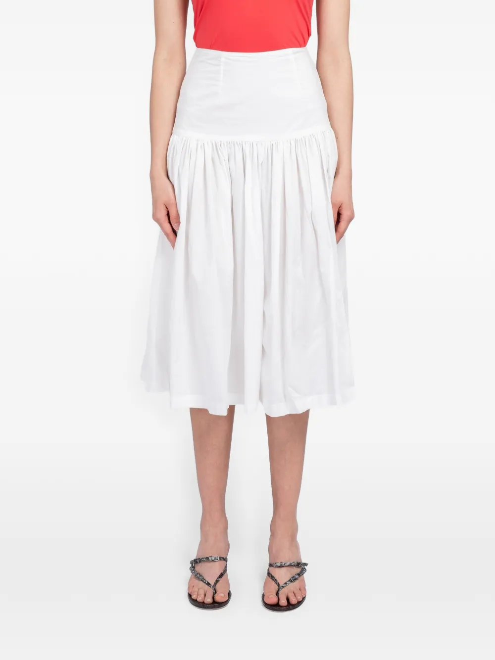 Amomento shirred culotte trousers - Bianco