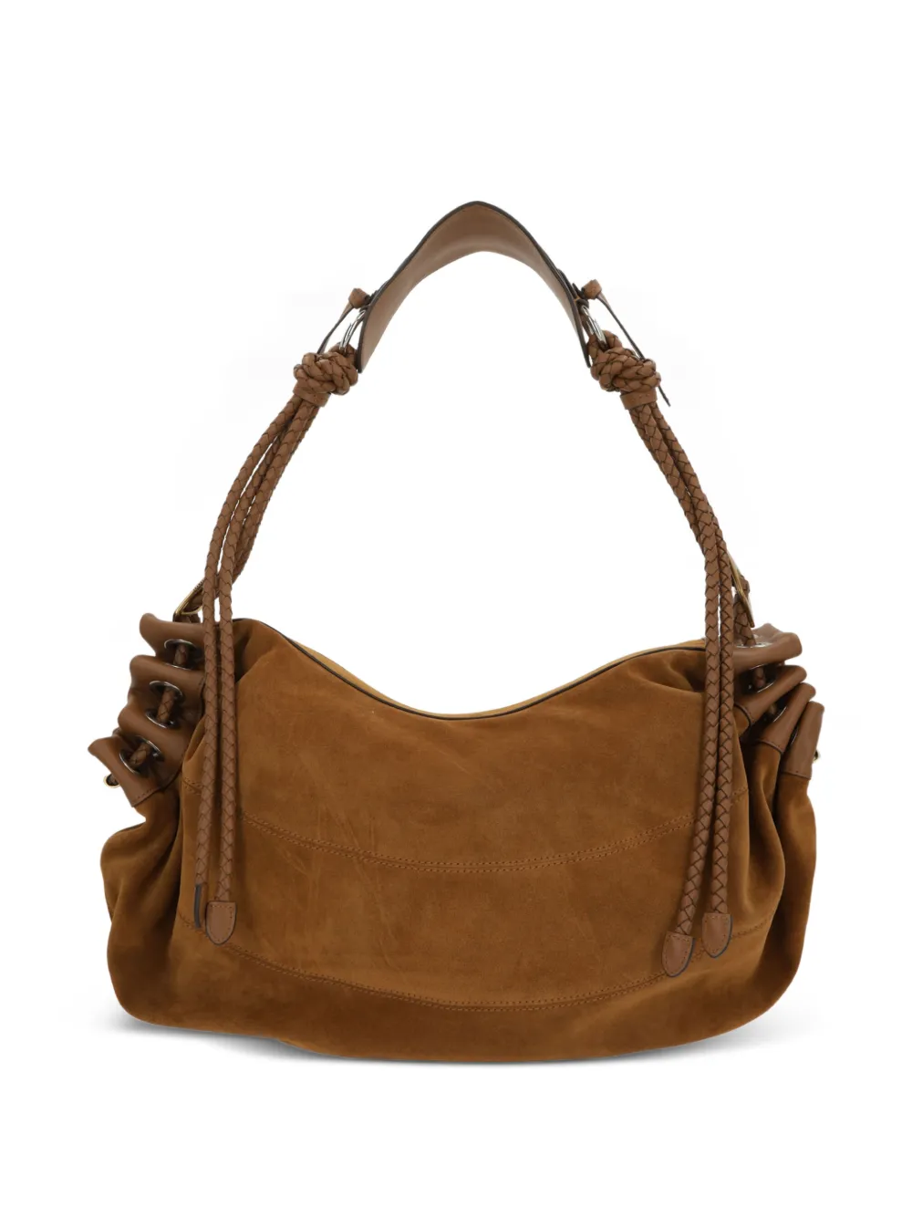 ISABEL MARANT medium Maia braided-strap suede shoulder bag - Marrone