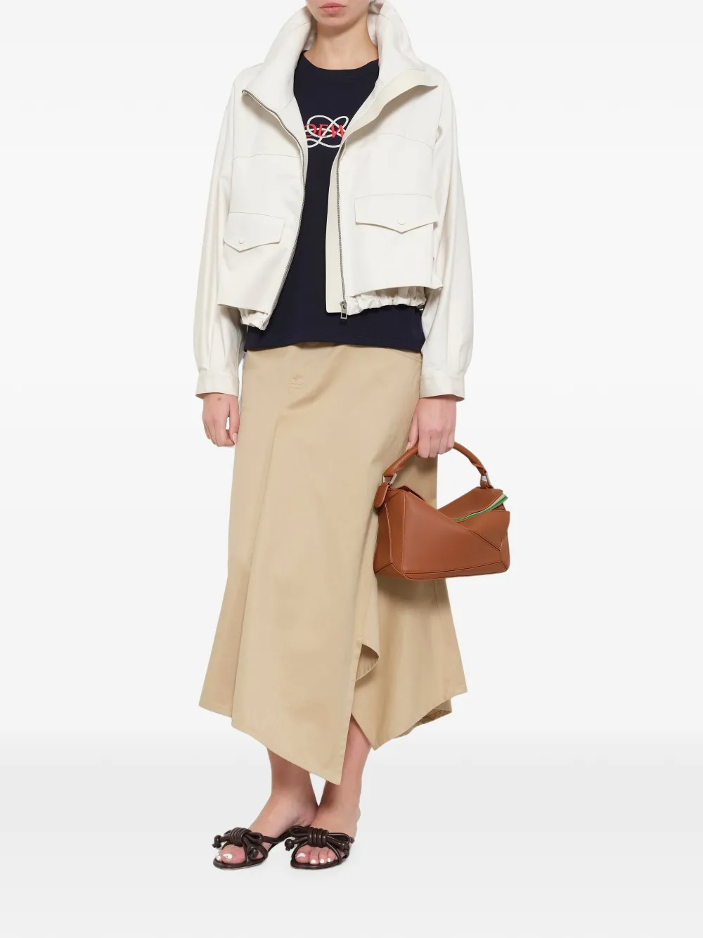LOEWE Asymmetrische rok Beige