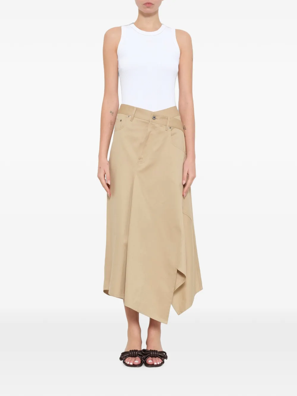 LOEWE Asymmetrische rok Beige