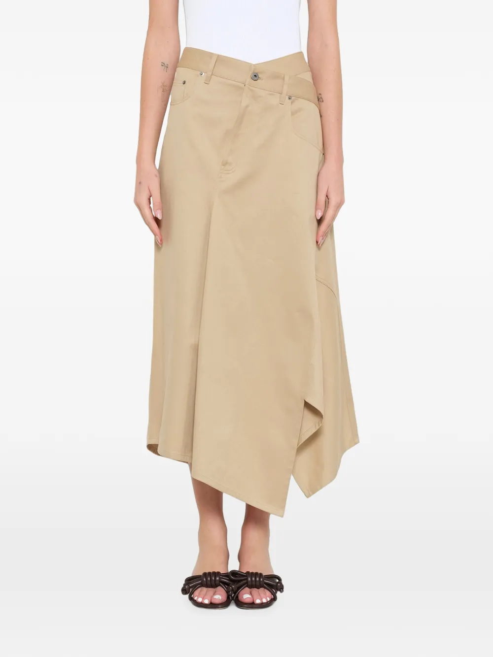 LOEWE Asymmetrische rok Beige