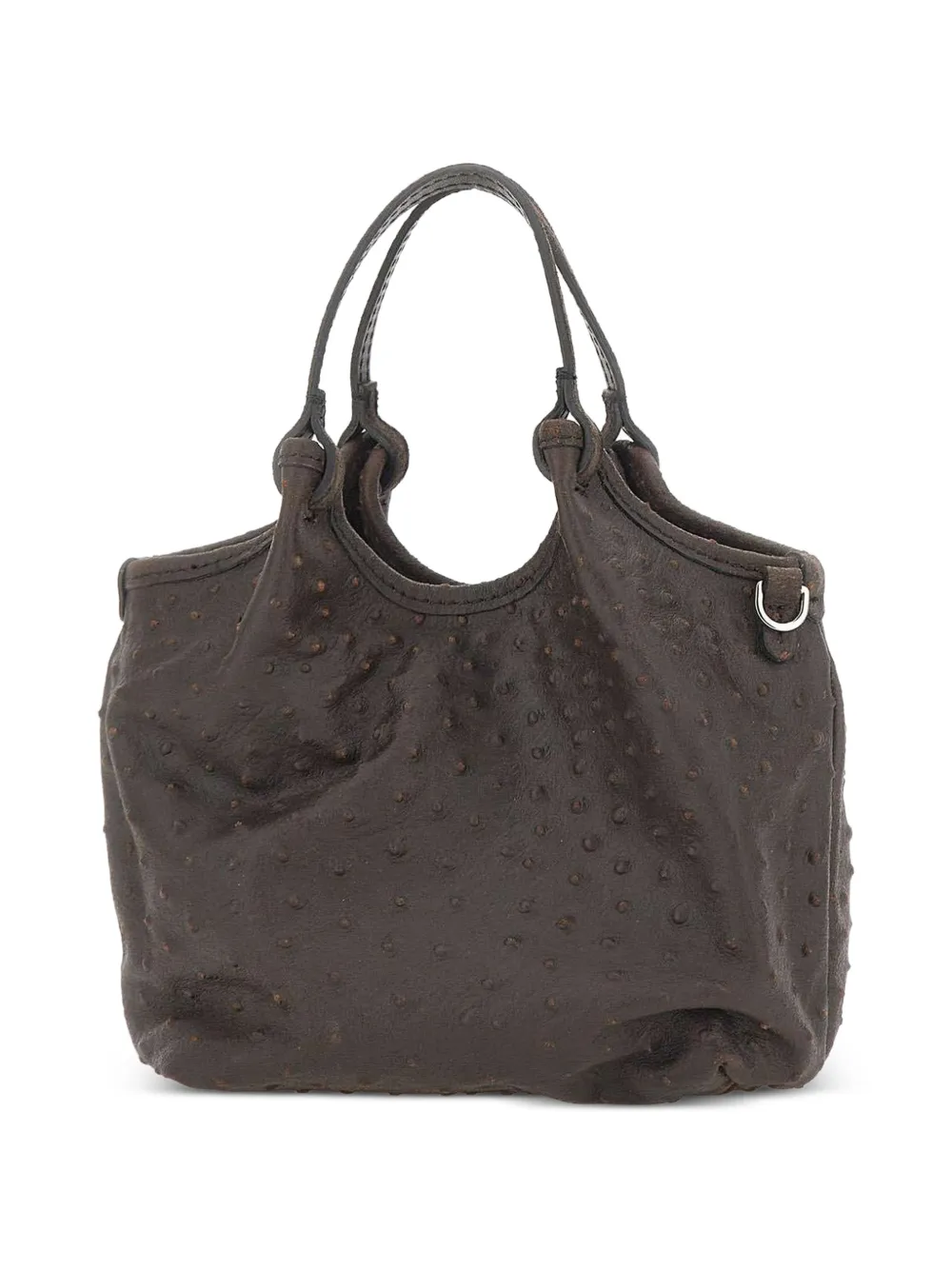 GIANNI CHIARINI Dua leren tas met struisvogel-effect Bruin