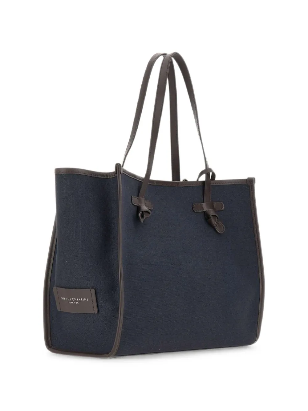 GIANNI CHIARINI Marcella leather-trim tote bag - Blu