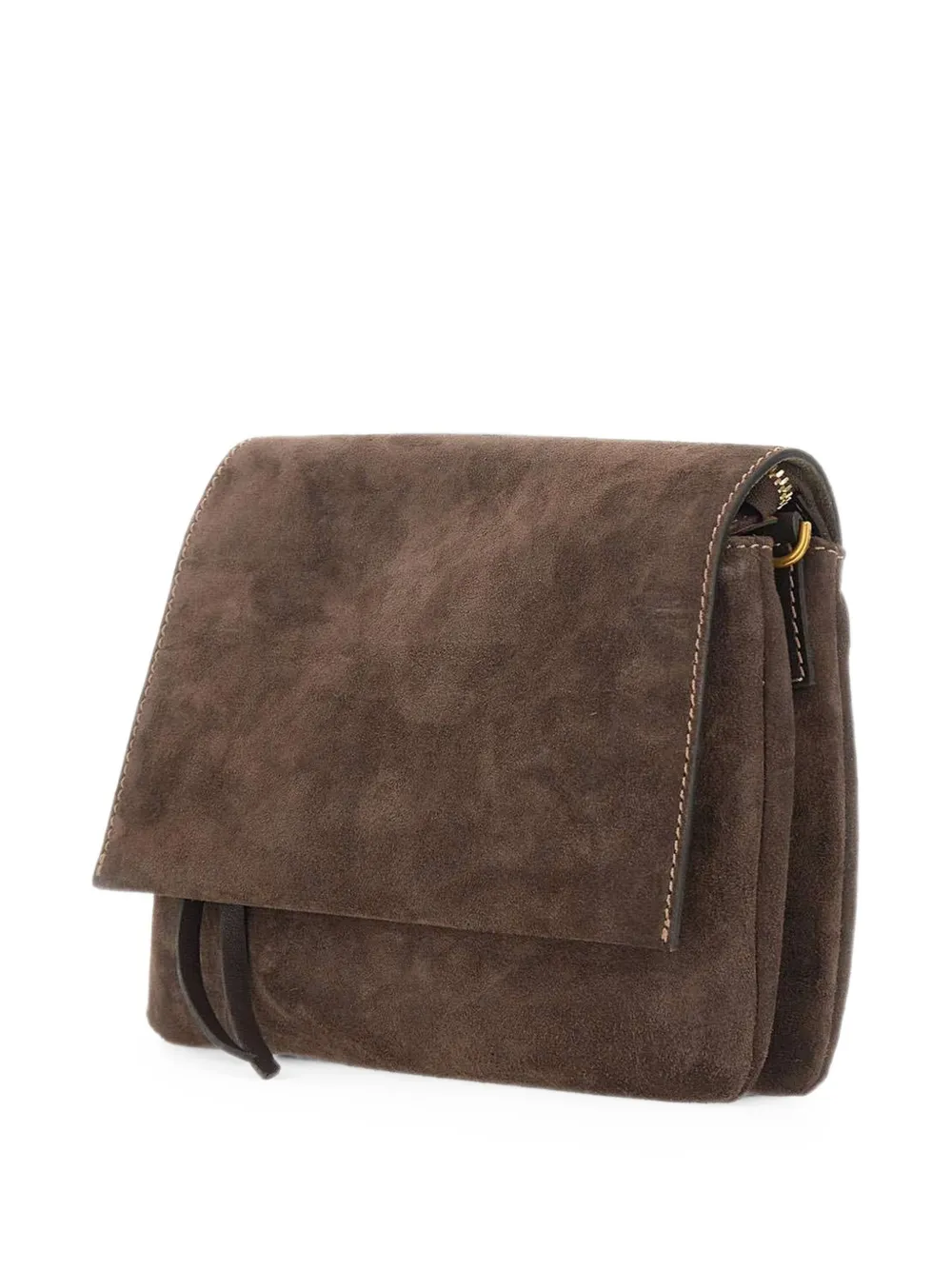 GIANNI CHIARINI Kleine Three suède schoudertas Bruin